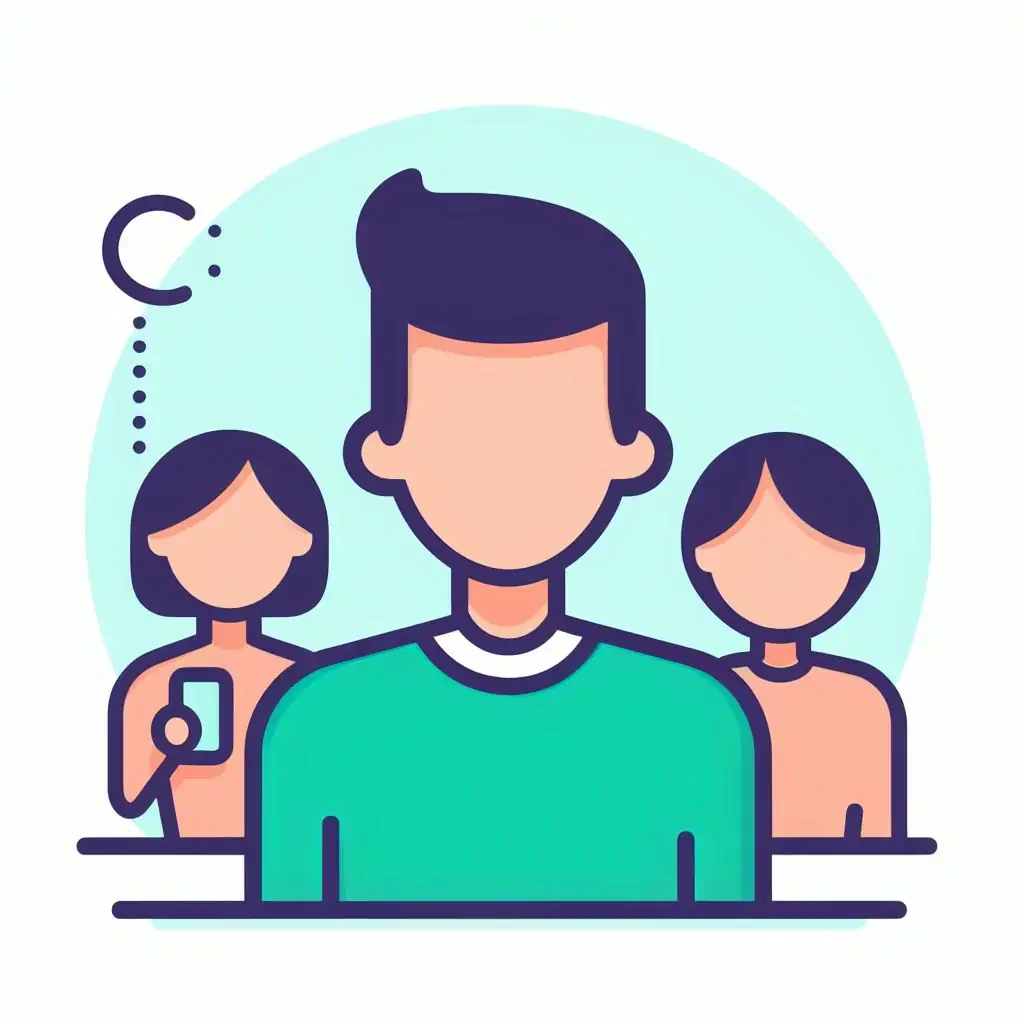 Default avatar, illustration, simple, flat, cute, creative, innovative.